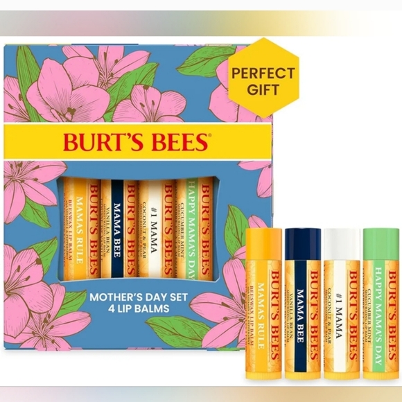 Burt's Bees 4 Pack Balm Bouquet Set Great for A Gift - Picture 1 of 3